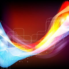 Aufkleber - Abstract illustration with blue and red design, vector card.