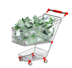 Wall Mural - Shopping cart and euro