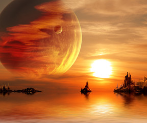 Wall Mural - fantasy sunset
