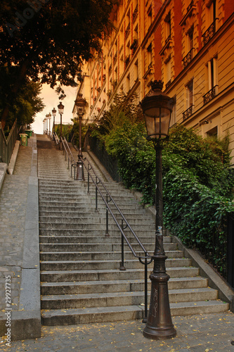 Naklejka nad blat kuchenny Paris; escalier de la butte Montmartre