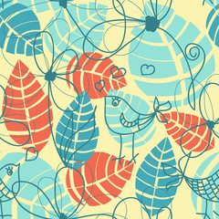 Poster - Love birds seamless pattern