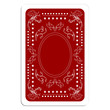 Playing card back over white square background