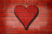 Brick Wall Heart Graffiti