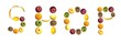 Shop word made of fruits