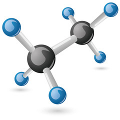 C2H6 Ethane 3D molecule