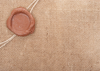 Wall Mural - Wax seal on sackcloth material