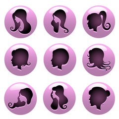 Sticker - hair style icons