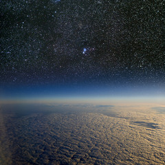 Wall Mural - high altitude view of the earth in space.