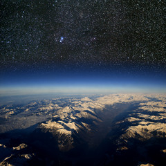Wall Mural - high altitude view of the earth in space.