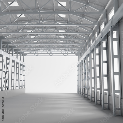 tunnel-with-metallic-columns-and-light-on-the-way-ahead