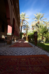 Green garden and the Riad in Ouarzazate