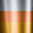 Brushed metallic plates - aluminum, copper and gold