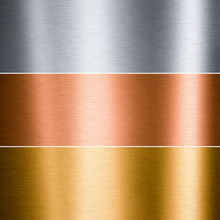 Brushed Metallic Plates - Aluminum, Copper And Gold