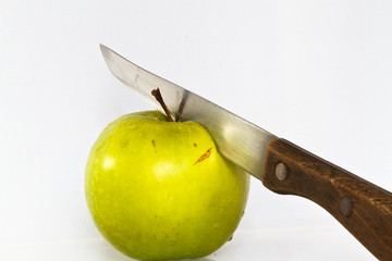 green apple isolated on white with shadow