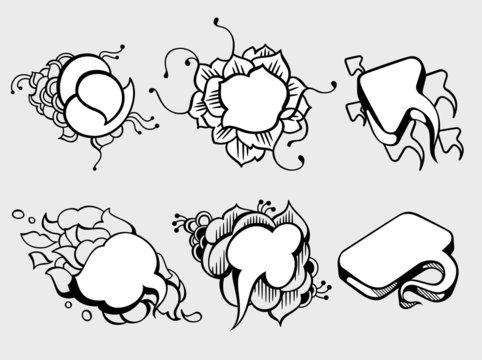 set of abstract speech bubbles, vector illustration