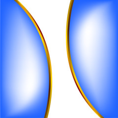 Wall Mural - Blue background with golden divider
