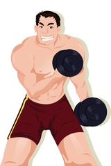 Sticker - Sport muscular athlete