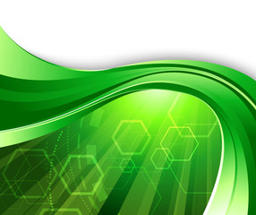 Wall Mural - bright green technology background