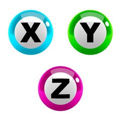 Wall Mural - A set of marbles font type, letter X to Z