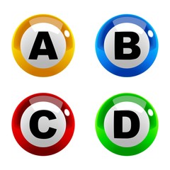 Wall Mural - A set of marbles font type, letter A to D