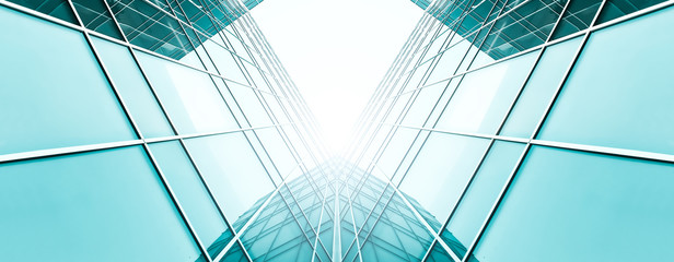 Wall Mural - abstract illustration of glass frame building skyscrapers