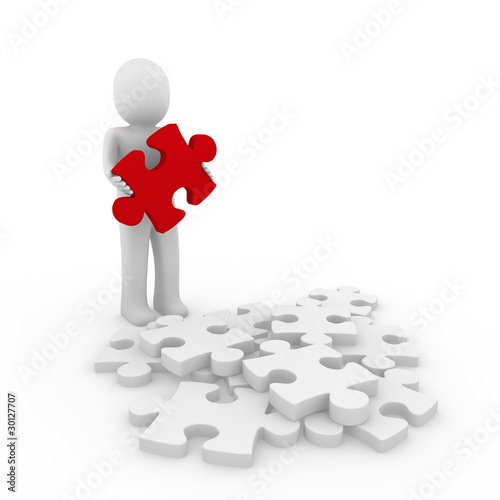 3d human red puzzle