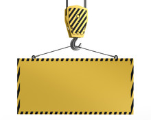 Yellow Crane Hook Lifting Blank Yellow For Design Purposes