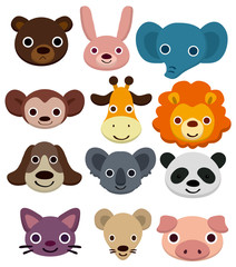 Wall Mural - cartoon animal head icon