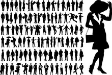 Vector Silhouettes Of Business People