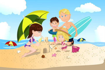 Wall Mural - Beach family vacation