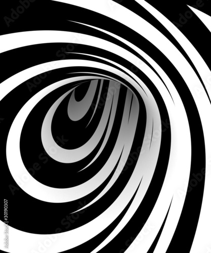 Obraz w ramie Abstract black and white spiral