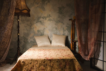 Bedroom interior in the vintage style