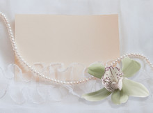 Wedding Card With White Decoration Accessories