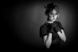 © popovich22 - retro portrait in the dim light. black and white