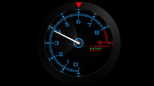 Tachometer isolated on black (HD, loop, 30fps, 3d)