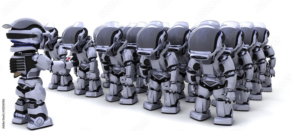 Robot Shutting Down Army Of Robots Stock Illustration Adobe Stock