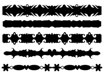 Black ornamental border over white background