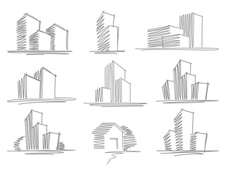 Sketches of buildings