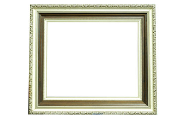 isolated picture frame on wallpaper background