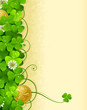 St. Patrick's Day frame with clover and golden coin 3
