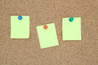 © vichie81 - three yellow memo sticker on notice cork board