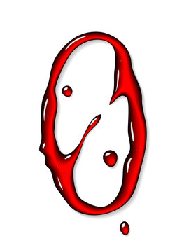 Red liquid letter