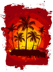 Canvas Print - Tropical sunset