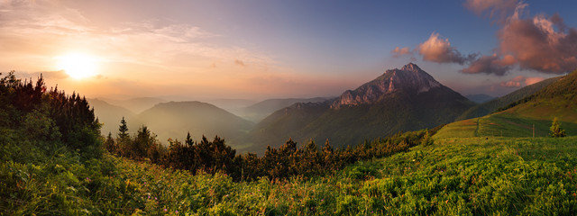 roszutec peak in sunset - slovakia mountain fatra