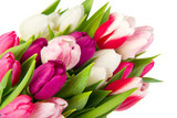 Fototapeta Tulipany - Colorful bouquet tulips
