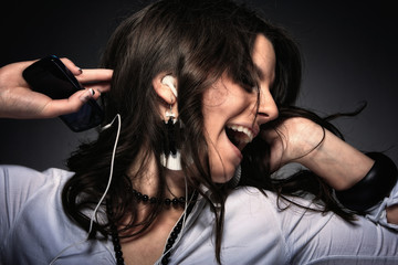 Wall Mural - Beautiful Girl and music