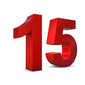 Chiffre 15 3d rouge