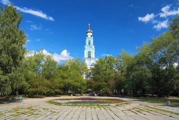 Wall Mural - Belfry of the Ascension Church in Ekaterinburg