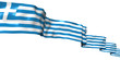 Greece ribbon flag isolated on white