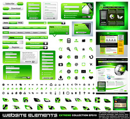 Green Web design elements extreme collection